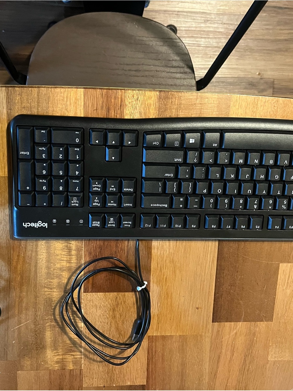 Logitech Black Wired USB Full-Size Keyboard with Number Pad
